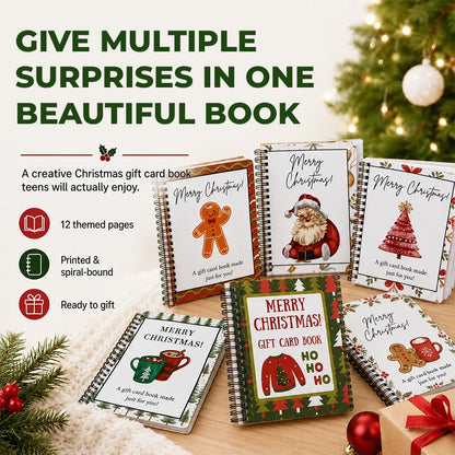 🔥 Last Day 50% OFF 🔥 Christmas Gift Card Book – 12 Gift Card Pages & Personal Message Holder