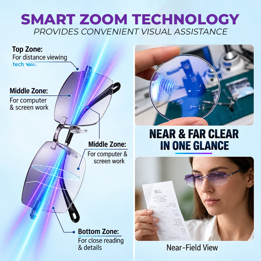 🔥 Last Day 50% OFF 🔥Smart Zoom Diamond-Cut Reading Glasses