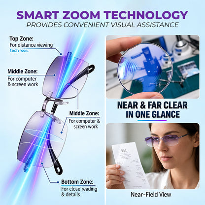 🔥 Last Day 50% OFF 🔥Smart Zoom Diamond-Cut Reading Glasses